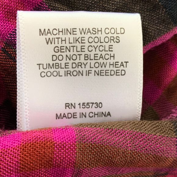 Jane & Delancey Long Sleeve Top S Pink Navy Plaid Hi-Low Light Weight Flannel - Picture 12 of 12